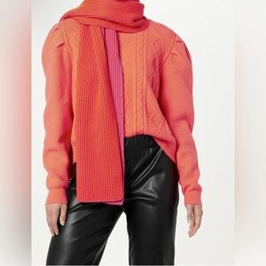 The Drop 15”x72” Hot Pink / Orange Ribbed Scarf